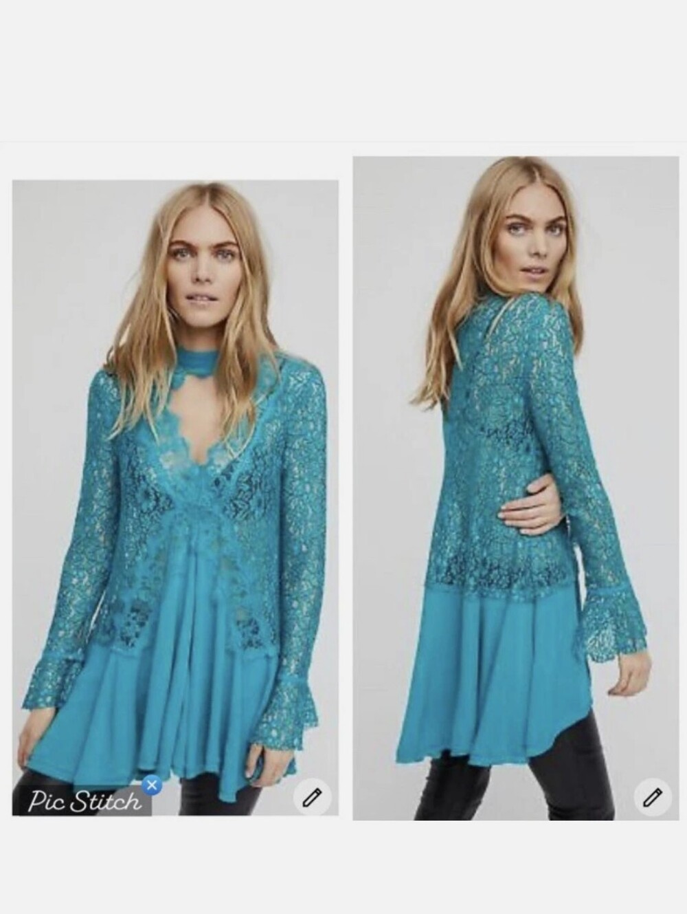 Free People Tell Tale Long-sleeve Lace Tunic